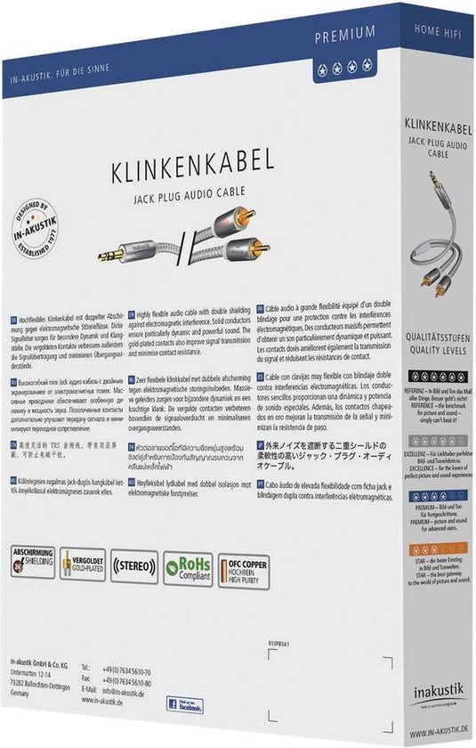 Inakustik Premium Jack Plug Audio Cable