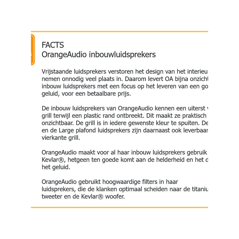 OrangeAudio / KEF home cinema speakersysteem Inbouw - OrangeAudio